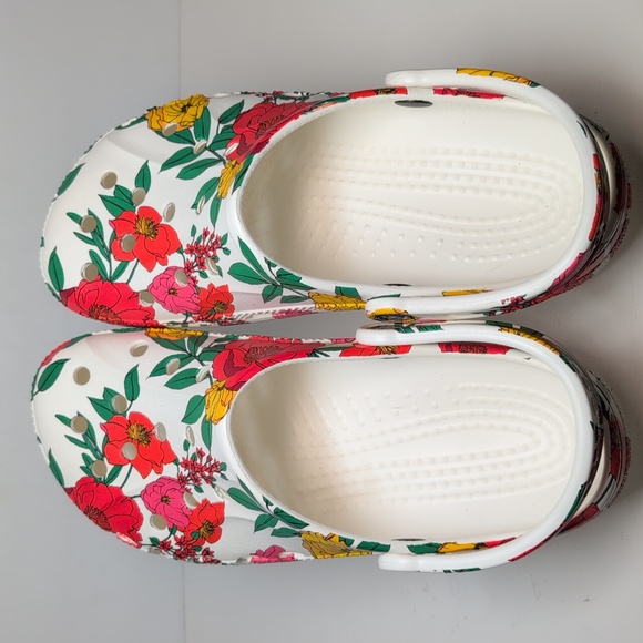 Crocs classic baya printed floral graphic unisex clog women's size 9 / men's 7 - Picture 9 of 14